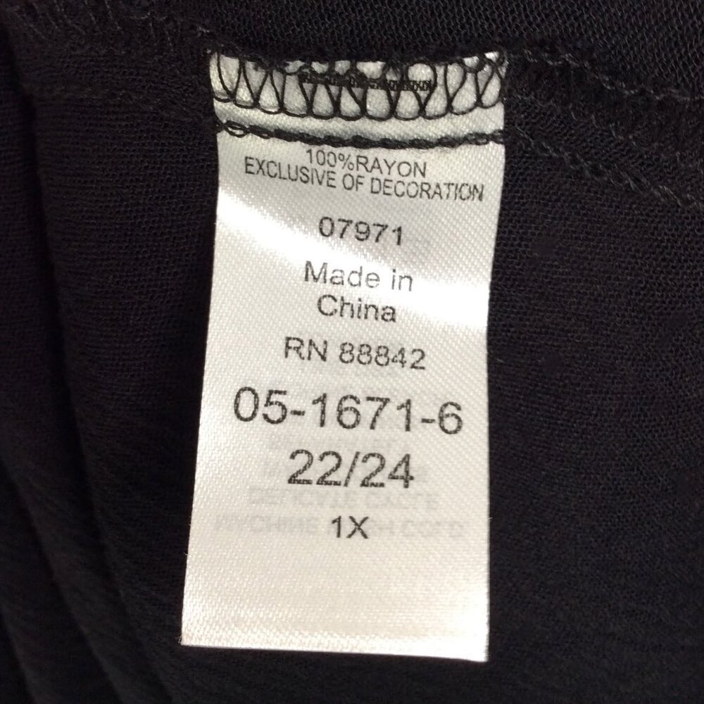 ellos Women's Plus Size Handkerchief Hem Dress 1X 22/24 Black Tank Smocked - Picture 11 of 11